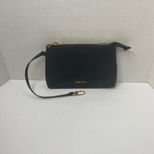 Anne Klein Black and Gold Wristlet